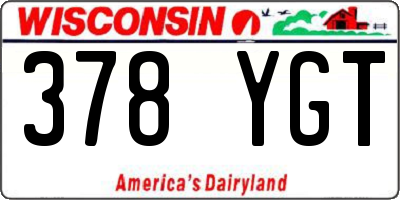 WI license plate 378YGT