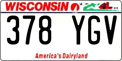 WI license plate 378YGV