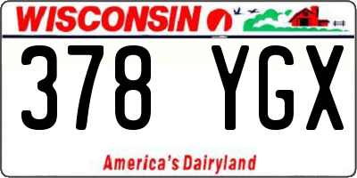 WI license plate 378YGX