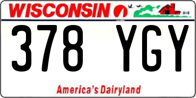 WI license plate 378YGY