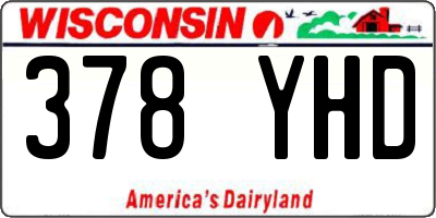 WI license plate 378YHD