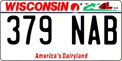 WI license plate 379NAB