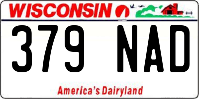 WI license plate 379NAD