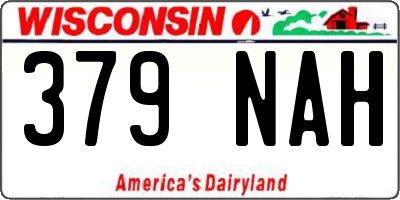 WI license plate 379NAH