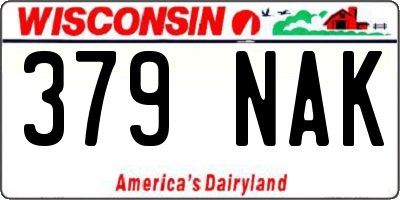 WI license plate 379NAK