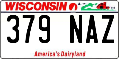 WI license plate 379NAZ