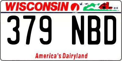 WI license plate 379NBD