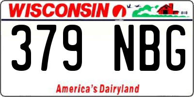 WI license plate 379NBG