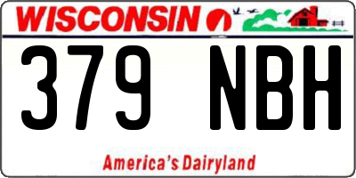 WI license plate 379NBH