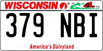 WI license plate 379NBI