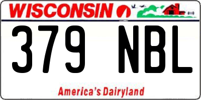 WI license plate 379NBL