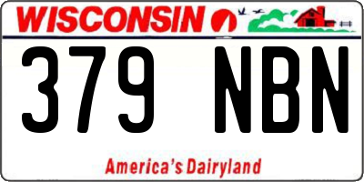 WI license plate 379NBN