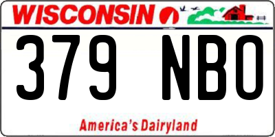 WI license plate 379NBO