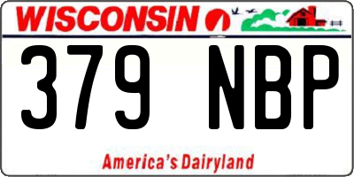 WI license plate 379NBP