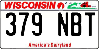 WI license plate 379NBT