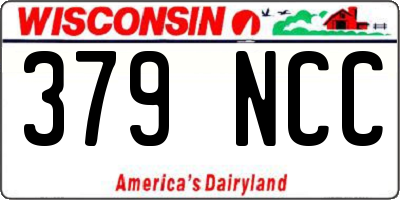 WI license plate 379NCC