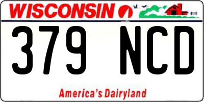 WI license plate 379NCD