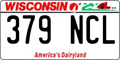 WI license plate 379NCL