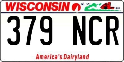 WI license plate 379NCR