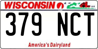 WI license plate 379NCT