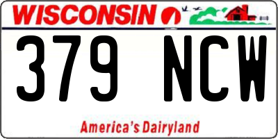 WI license plate 379NCW