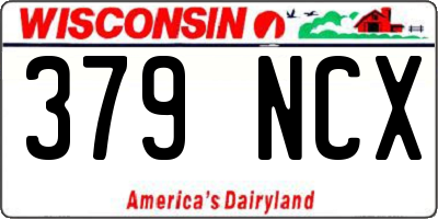 WI license plate 379NCX