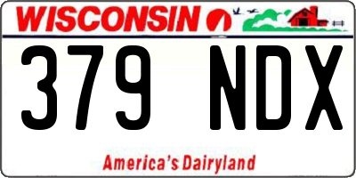 WI license plate 379NDX