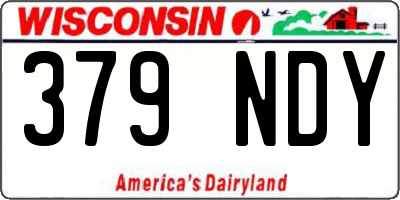 WI license plate 379NDY
