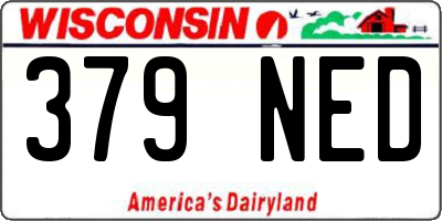 WI license plate 379NED