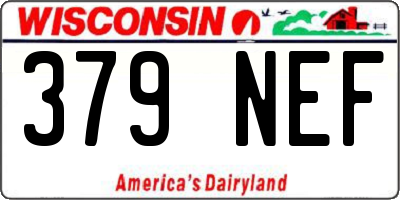 WI license plate 379NEF