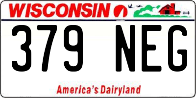 WI license plate 379NEG