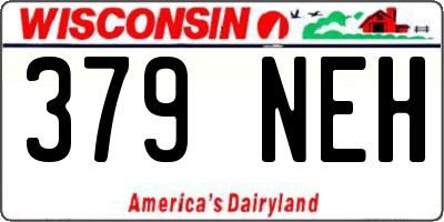 WI license plate 379NEH