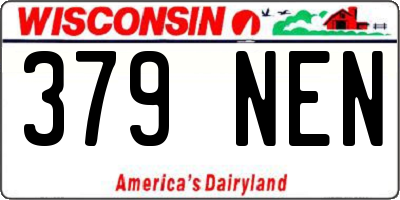 WI license plate 379NEN