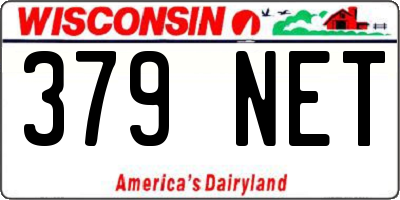 WI license plate 379NET