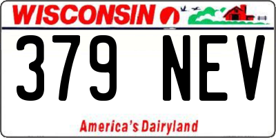 WI license plate 379NEV