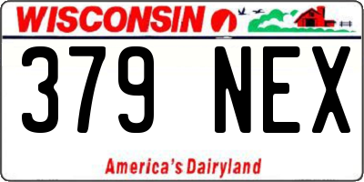 WI license plate 379NEX