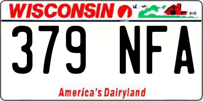 WI license plate 379NFA