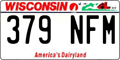 WI license plate 379NFM