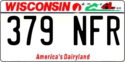 WI license plate 379NFR