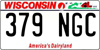 WI license plate 379NGC
