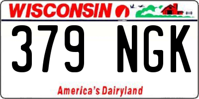 WI license plate 379NGK