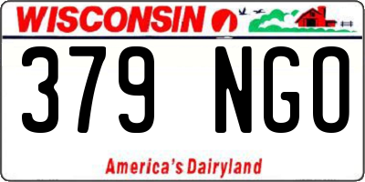 WI license plate 379NGO