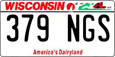 WI license plate 379NGS