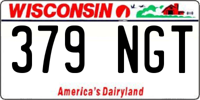 WI license plate 379NGT