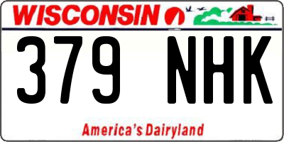 WI license plate 379NHK