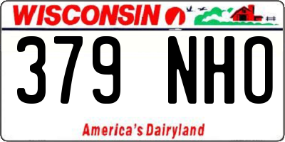 WI license plate 379NHO