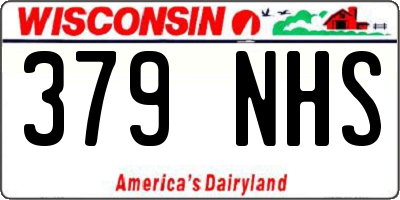 WI license plate 379NHS