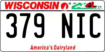 WI license plate 379NIC