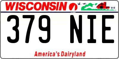 WI license plate 379NIE