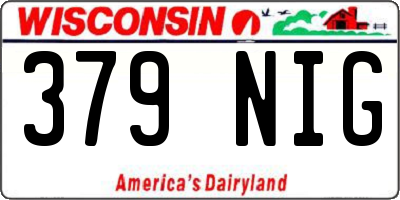 WI license plate 379NIG